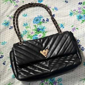 Valentino Orlandi Quilted Flap Chain Bag - Good - Black